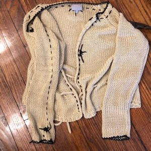 PER UNA cotton acrylic loose weave Cardi